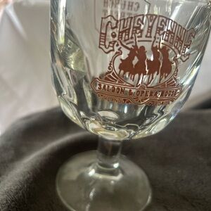 Vintage goblet glassware the Cheyenne Salon & Opera House.